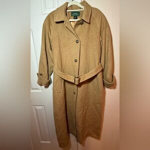 Ralph lauren 100% camel hair trench coat long button jacket fall